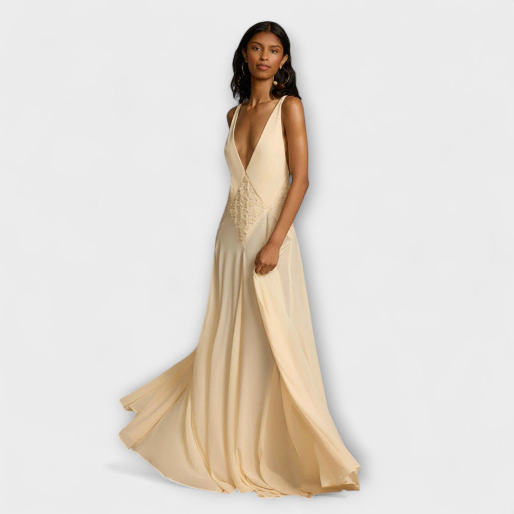 Lavinia - Maxikleid mit tiefem V-Ausschnitt