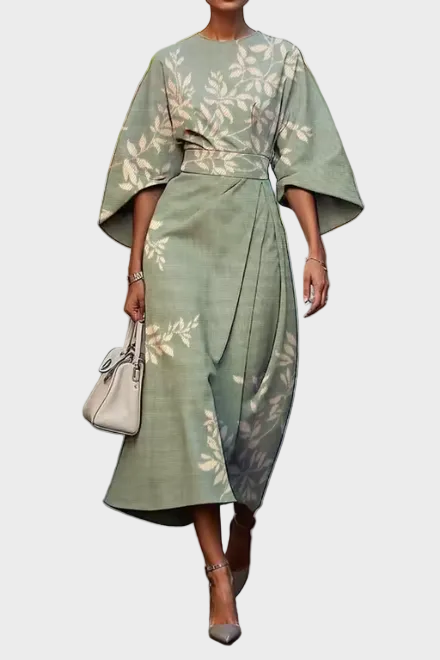 Moxlan - Blumenkleid mit fliessendem Rock