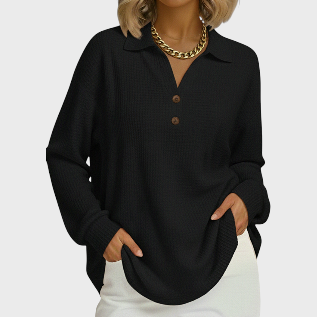 Sweatshirt Damen Bedruckt Warm Rot Schwarz Weiss – Laura