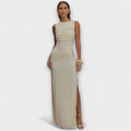 Rieke - Stylisches Maxikleid mit hohem Beinschlitz
