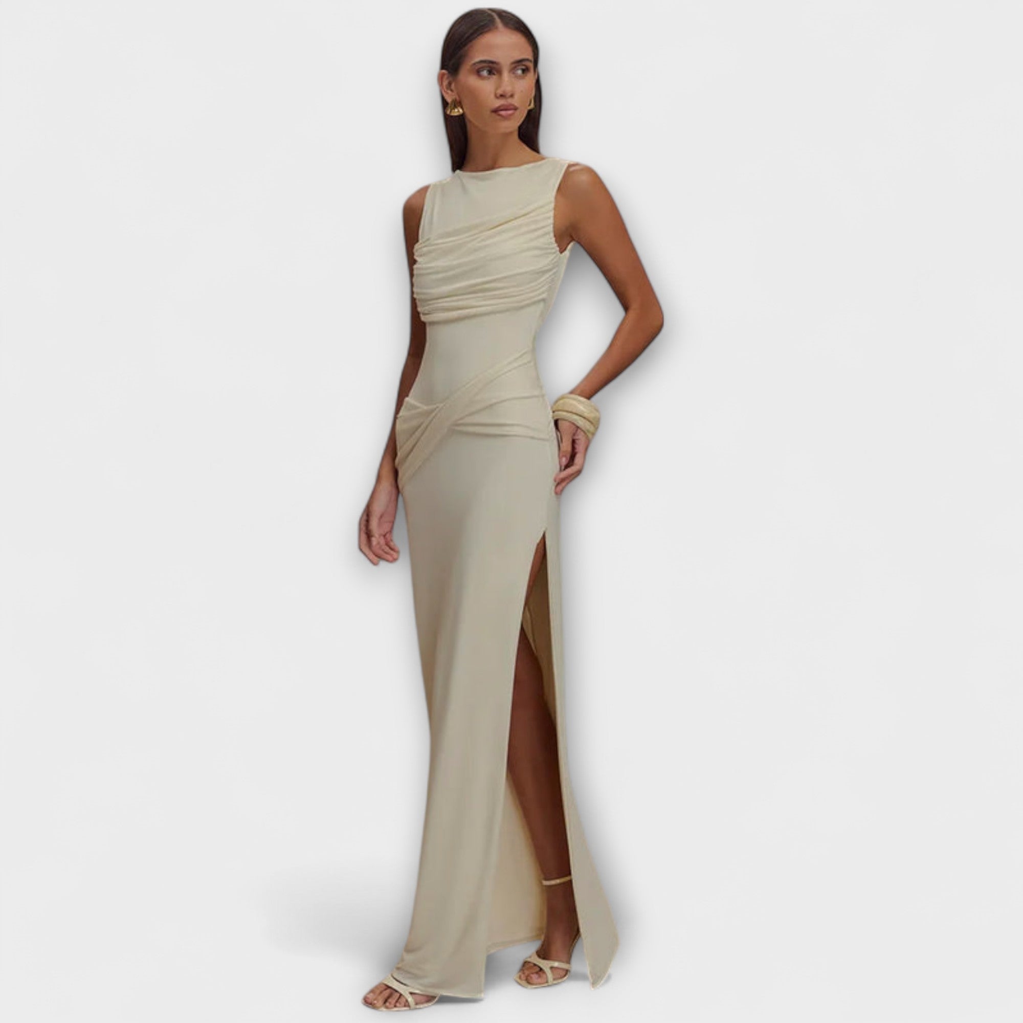 Rieke - Stylisches Maxikleid mit hohem Beinschlitz
