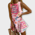 Inês - Mini Kleid Rosa Miraba Muster
