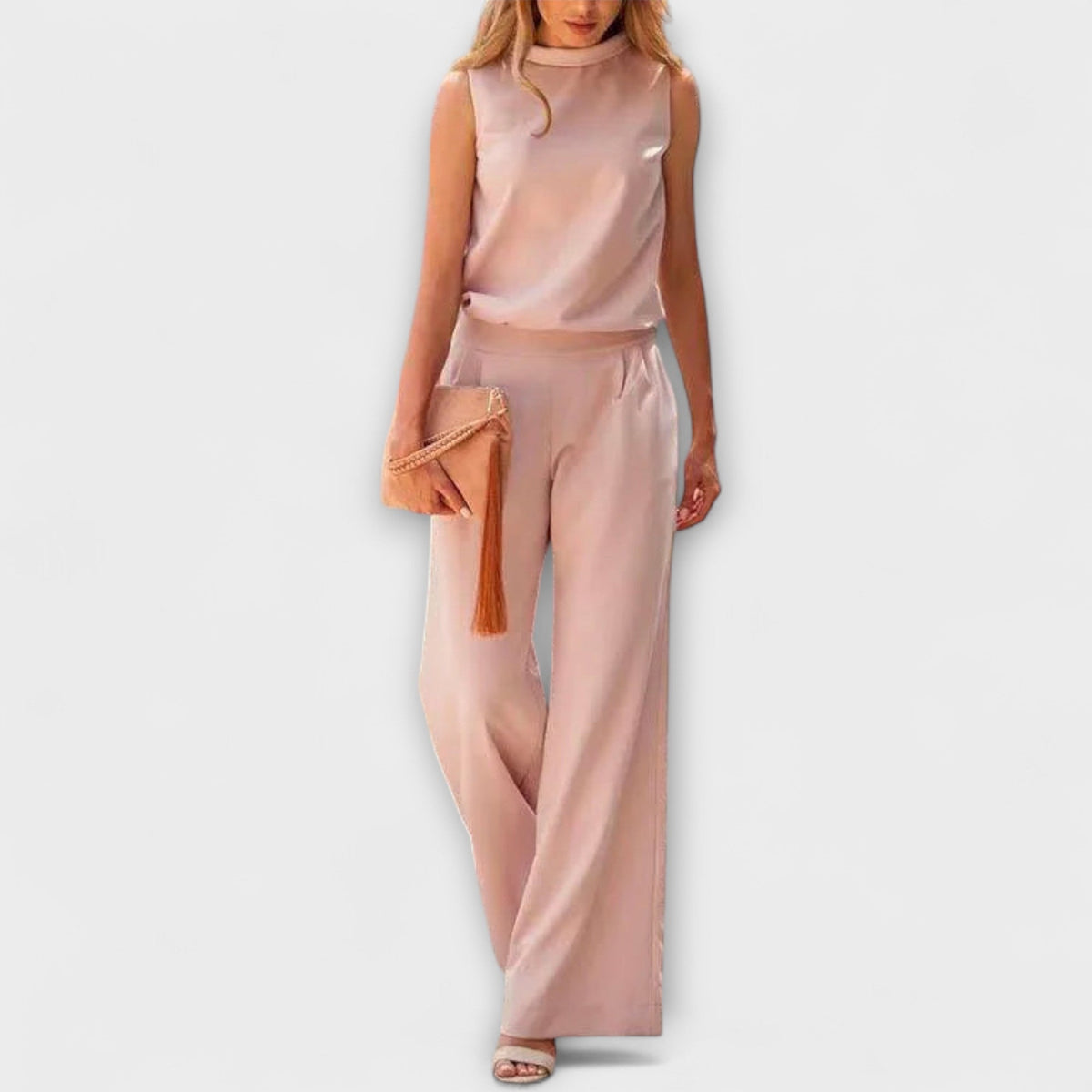 Ariana - Damen Fliessende Hosen und Minimalistisches Top