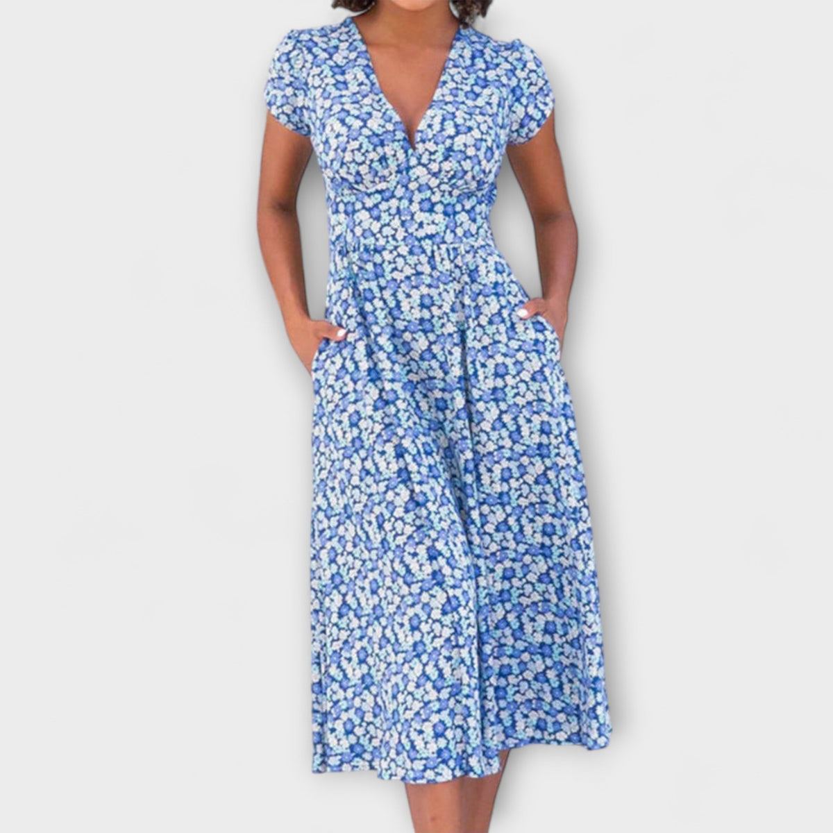 Fienna - Midi Kleid mit Knopfleiste