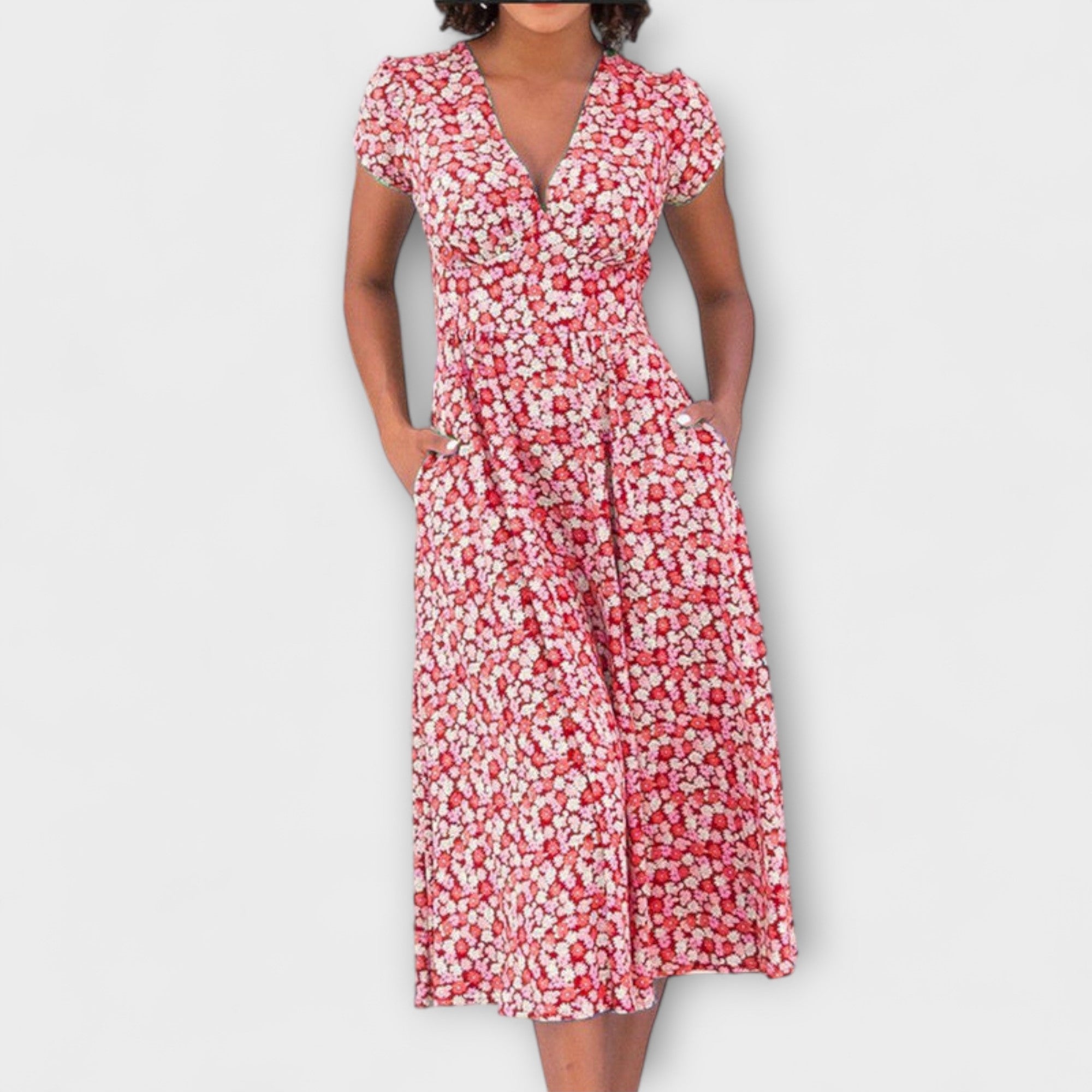 Fienna - Midi Kleid mit Knopfleiste