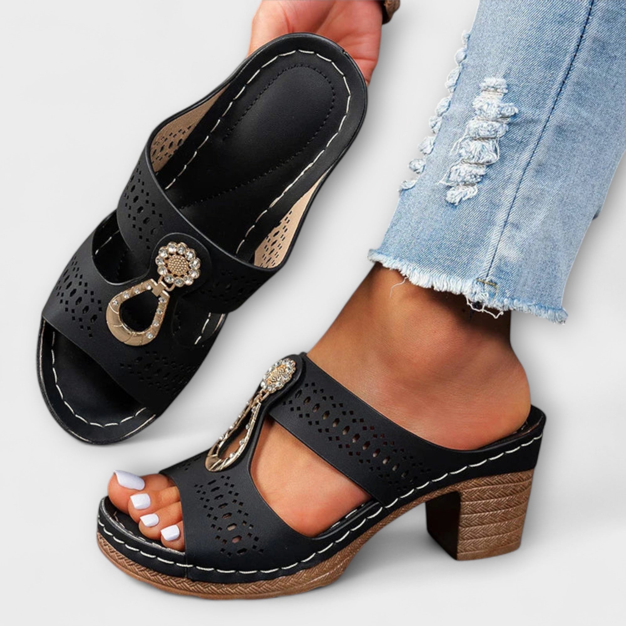 Maria - Stilvolle und Bequeme Orthopädische Sandalen