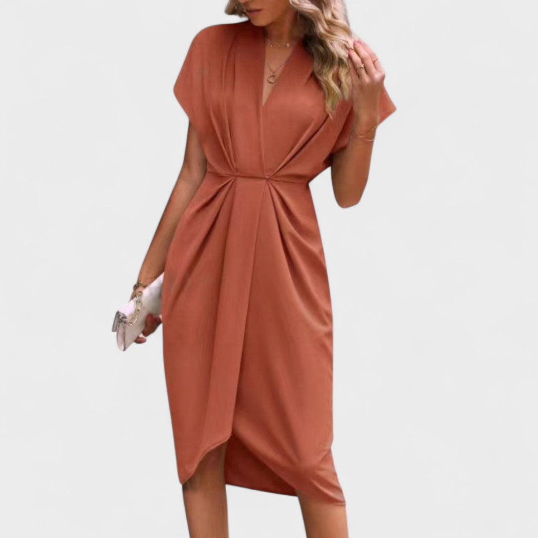 Tihana - Elegantes Midikleid mit V-Ausschnitt