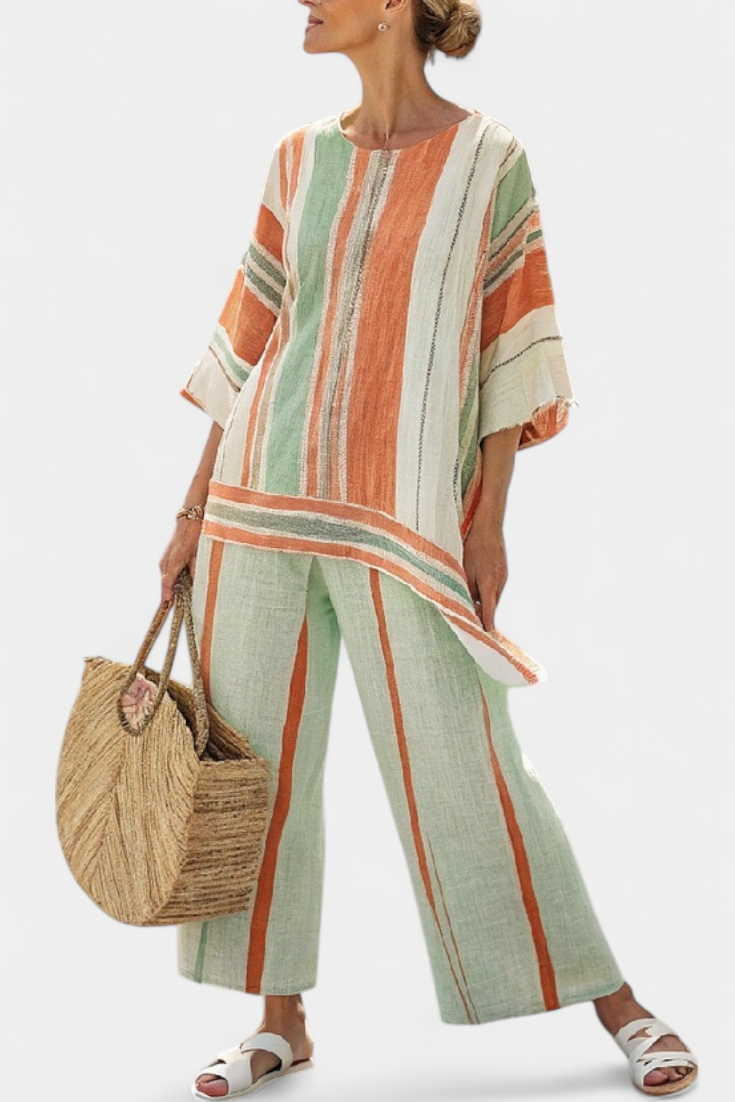 Mia | Elegantes asymmetrisches Leinen-Set