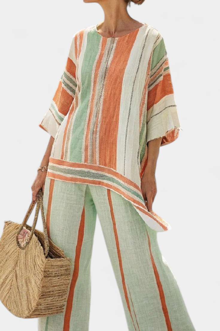 Mia | Elegantes asymmetrisches Leinen-Set