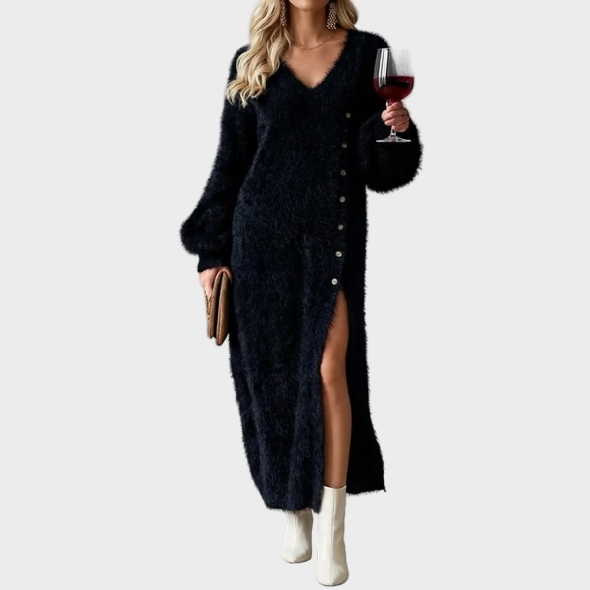 Brielle - Strickkleid mit V-Ausschnitt