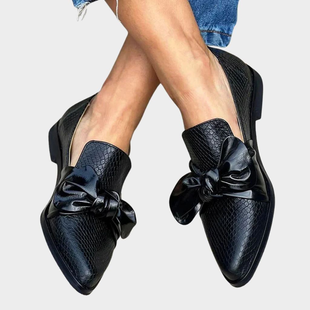 Chelsea - Loafer mit Schleife in Schlangenoptik