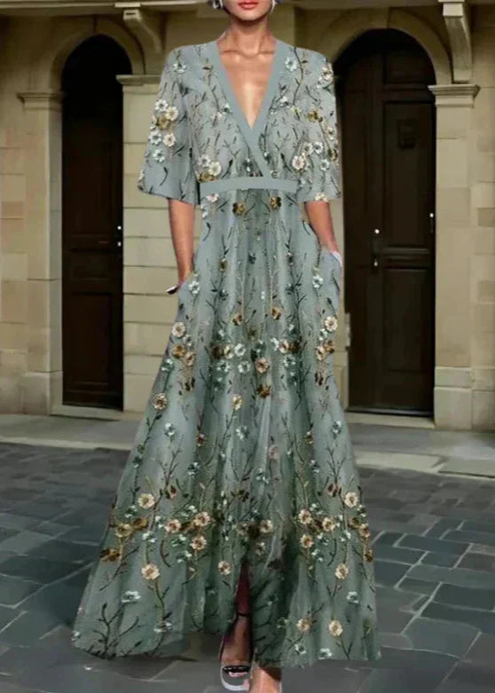 Rute - Elegantes maxikleid mit floralem Muster