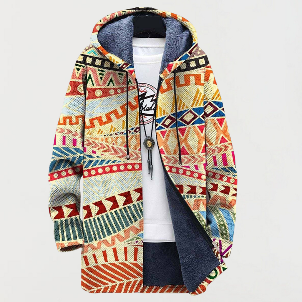 Christa - Kapuzenmantel mit Kaleidoskop-Muster