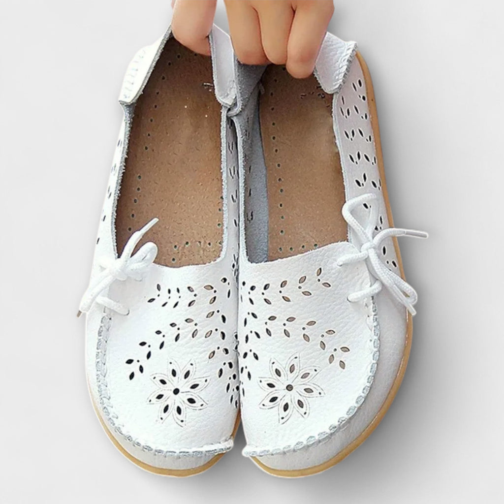 Ballerinas Damen Echtleder Bequem Grosse Grössen Schwarz Beige