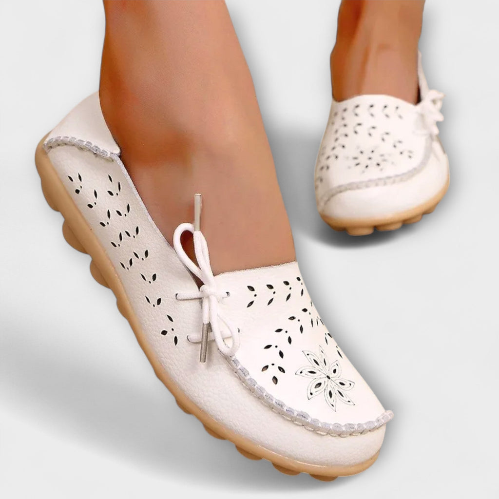 Ballerinas Damen Echtleder Bequem Grosse Grössen Schwarz Beige