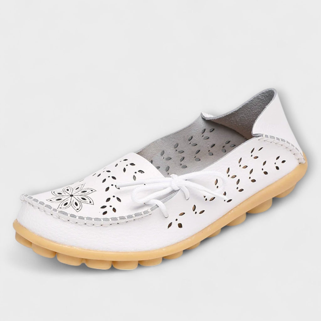 Ballerinas Damen Echtleder Bequem Grosse Grössen Schwarz Beige