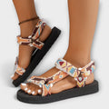 Sommerliche Flache Damen Sandalen aus Hanfseil