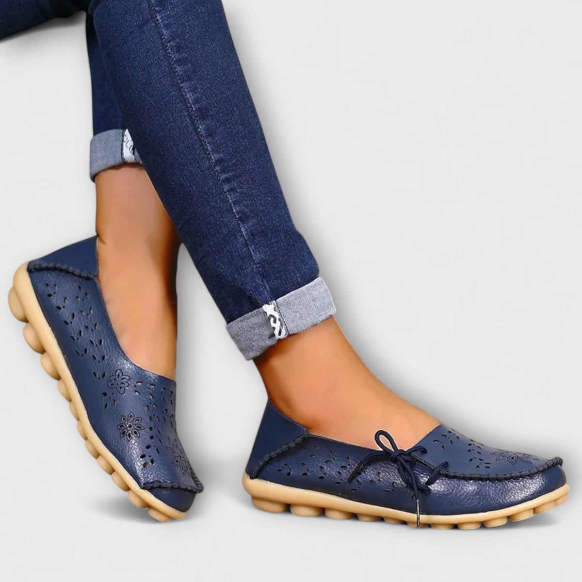Ballerinas Damen Echtleder Bequem Grosse Grössen Schwarz Beige