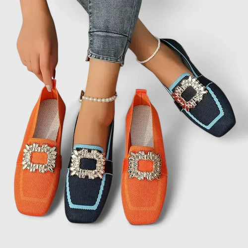 Célie - Strick-Loafer mit Strassschnalle