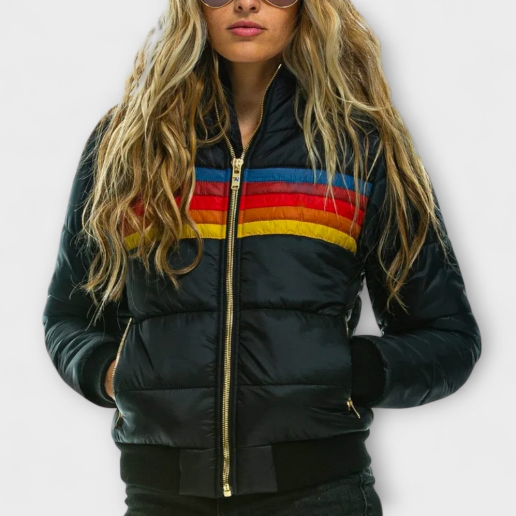 Parka Damen Kunstfellkapuze Retro Warm Marineblau Schwarz – Roswitha
