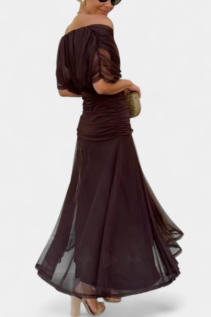 Magda - Langes Blumenkleid mit V-Ausschnitt