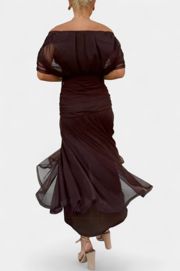 Magda - Langes Blumenkleid mit V-Ausschnitt