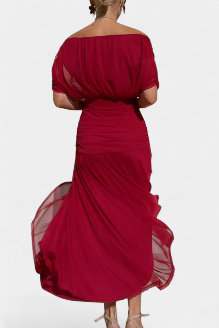 Magda - Langes Blumenkleid mit V-Ausschnitt