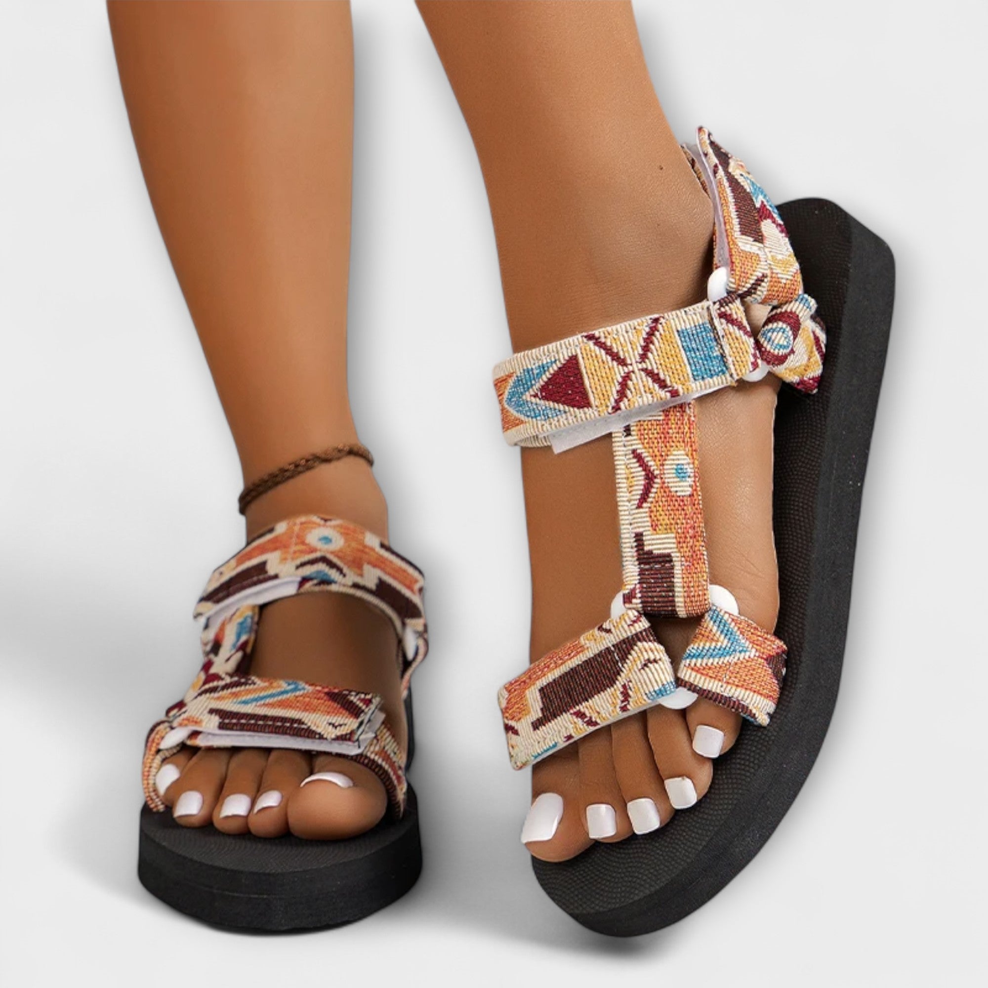 Sommerliche Flache Damen Sandalen aus Hanfseil