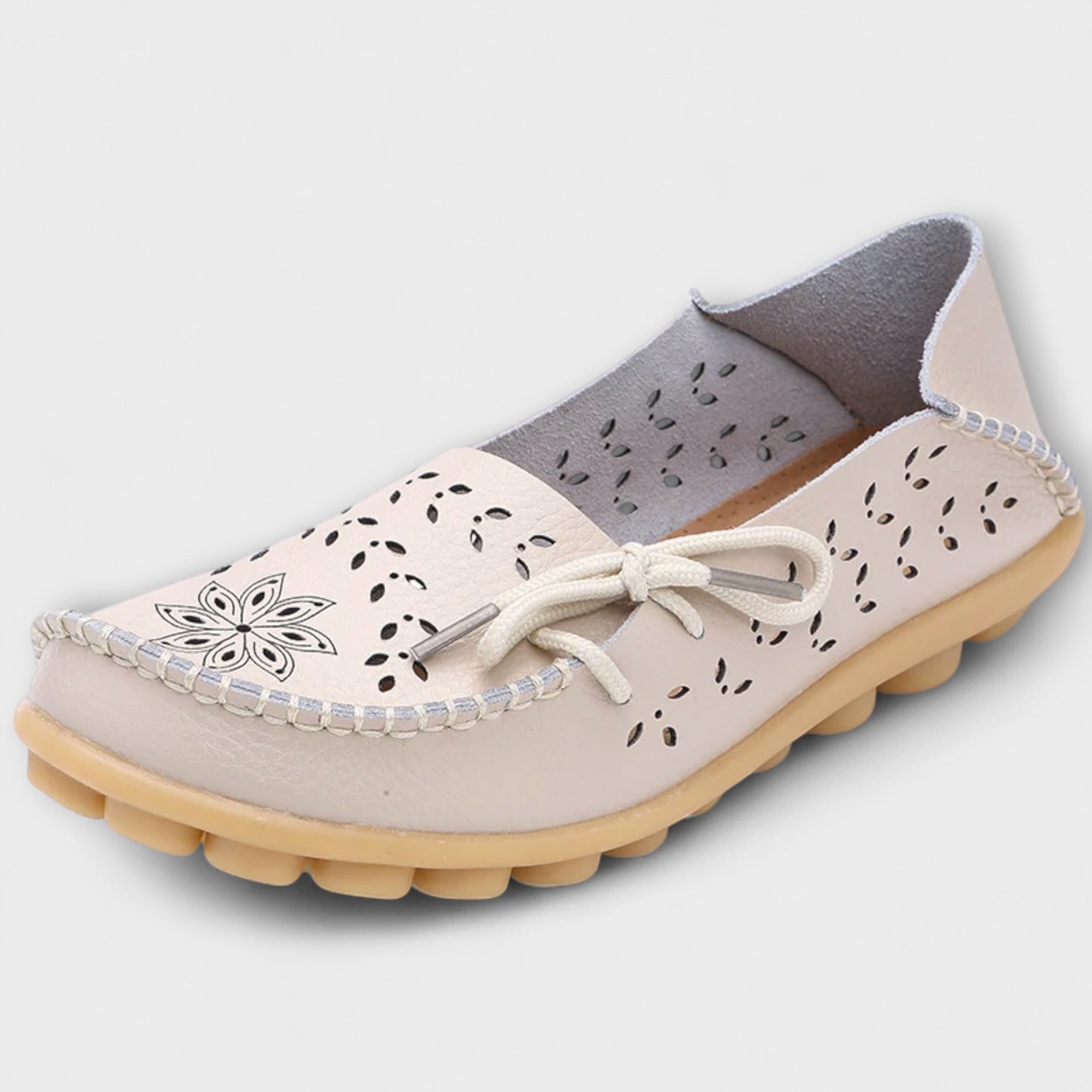 Ballerinas Damen Echtleder Bequem Grosse Grössen Schwarz Beige