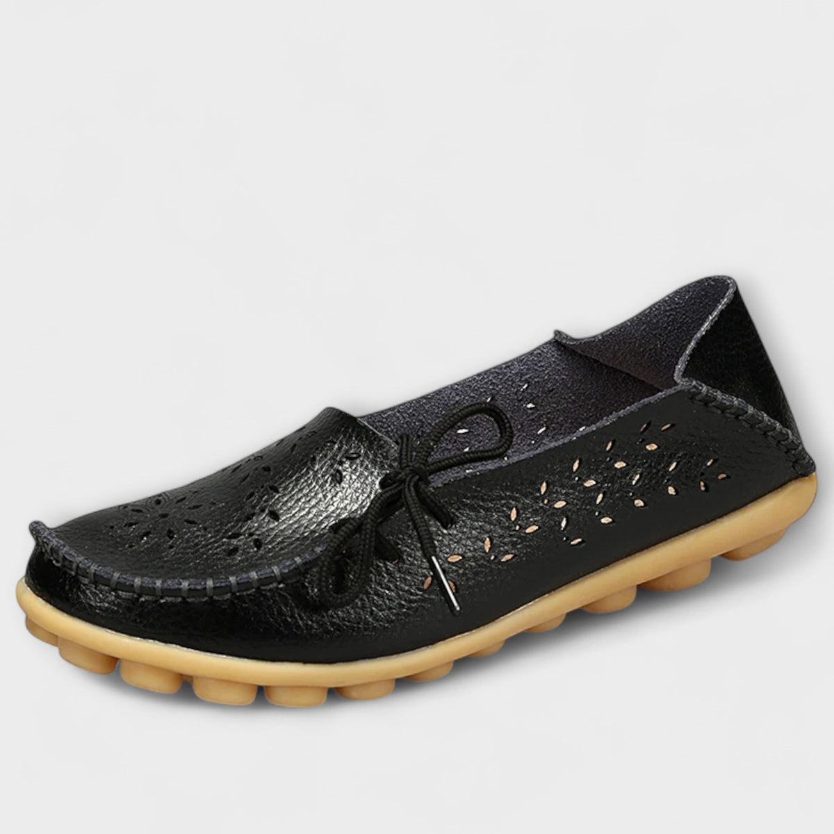 Ballerinas Damen Echtleder Bequem Grosse Grössen Schwarz Beige