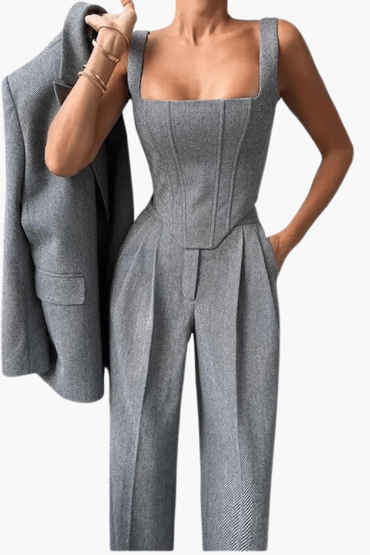 Mirjam | Graues Eleganz-Set