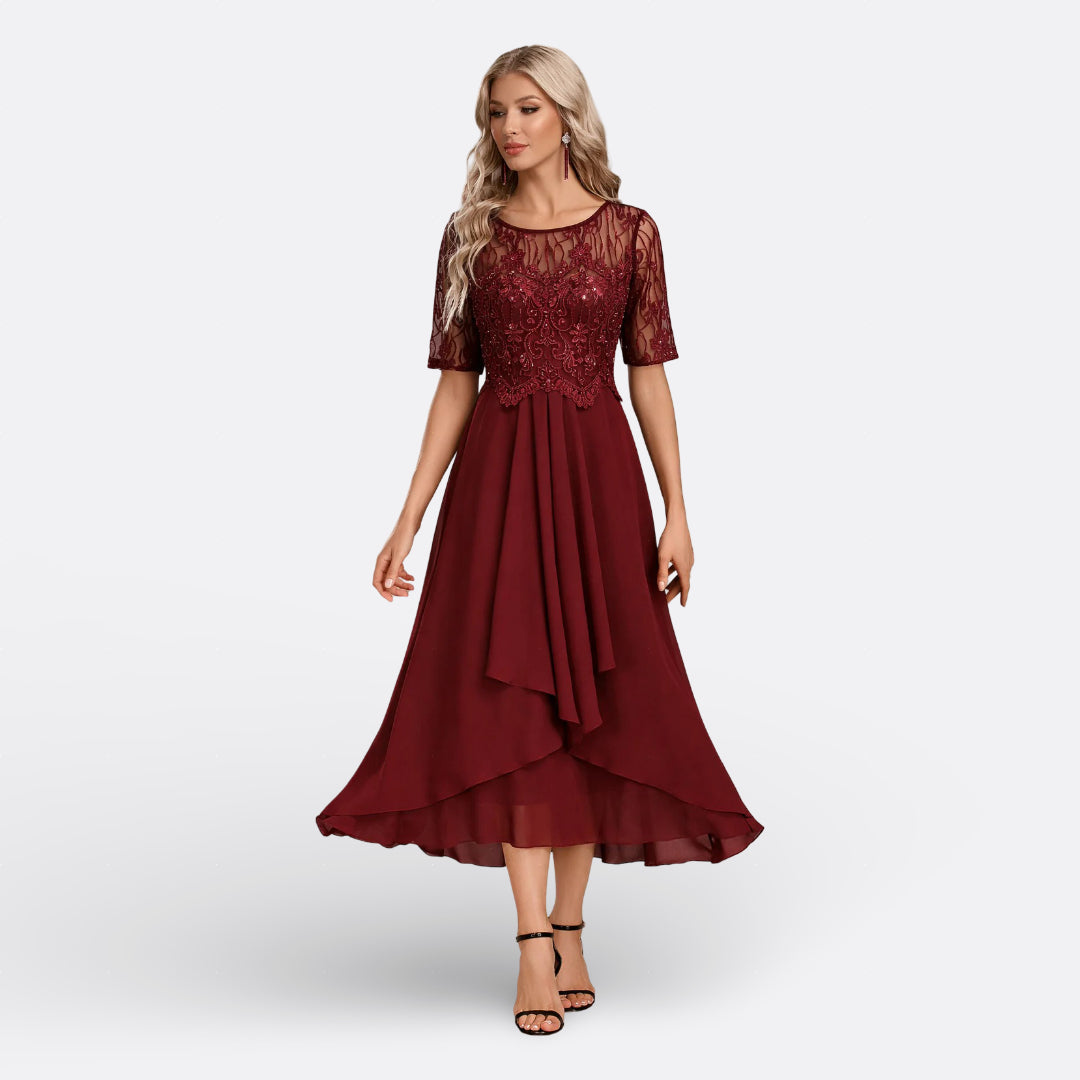Mariana - Spitzenkleid mit Kurzarm