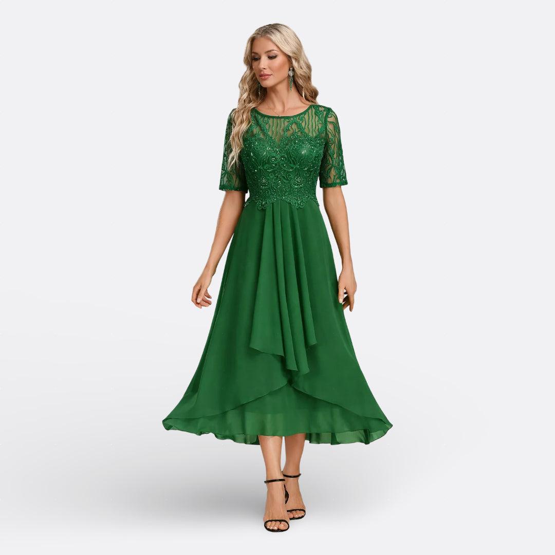 Mariana - Spitzenkleid mit Kurzarm