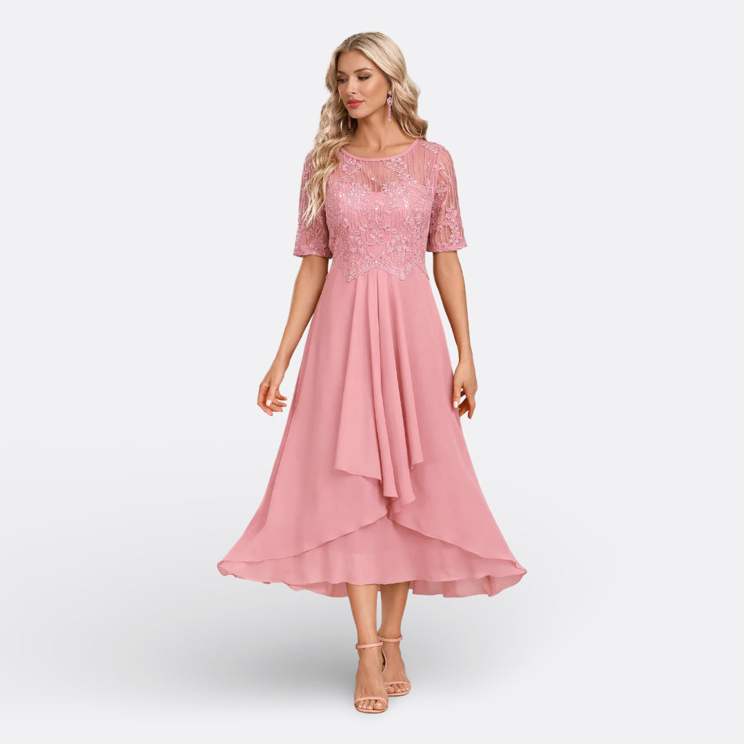 Mariana - Spitzenkleid mit Kurzarm