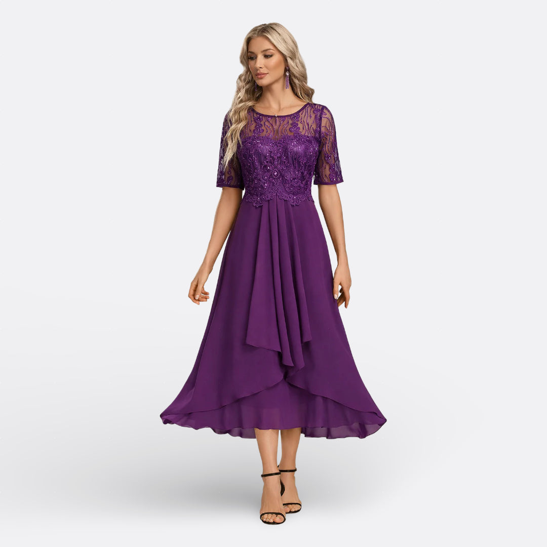 Mariana - Spitzenkleid mit Kurzarm