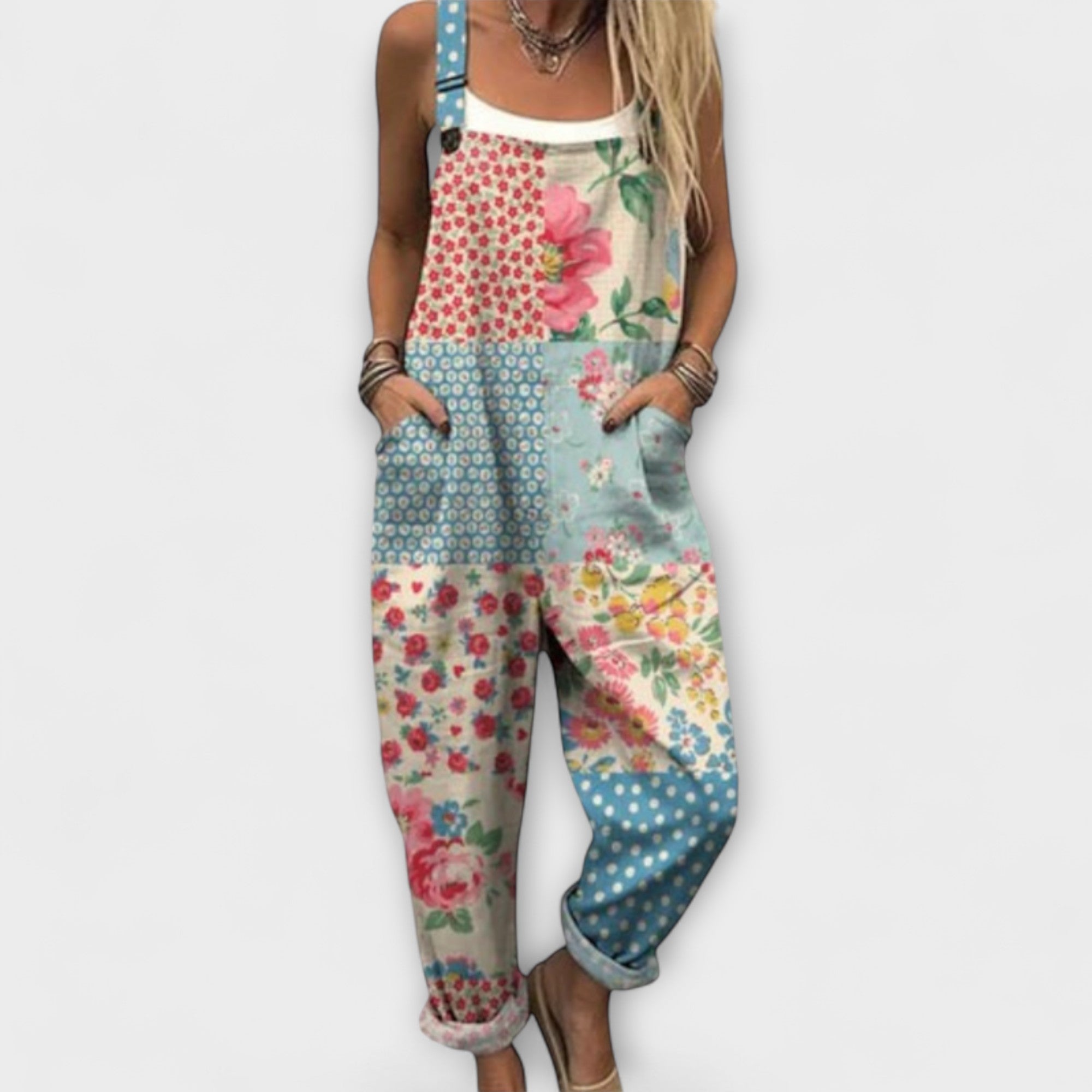Elara - Retro Patchwork Overalls