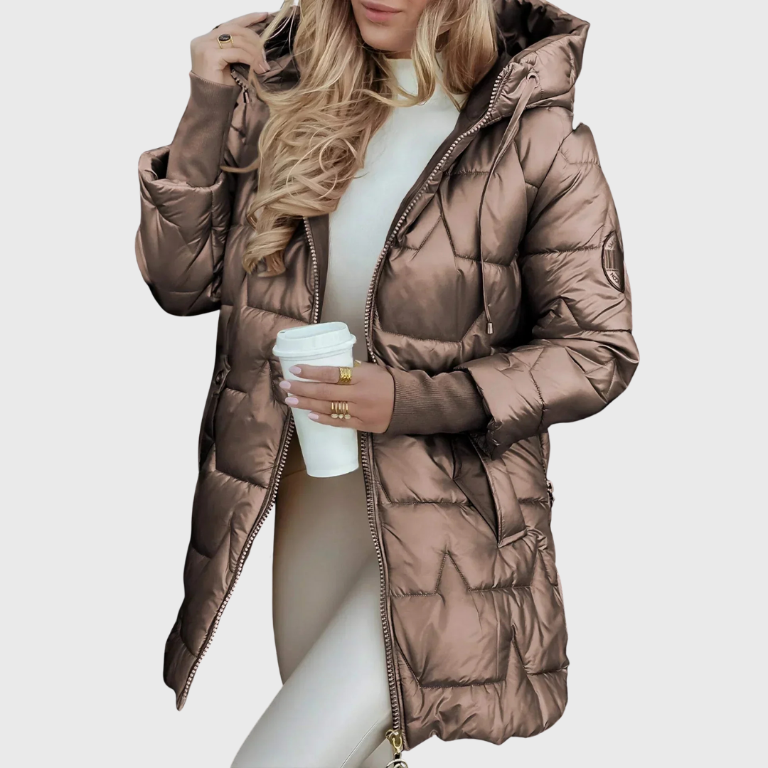 Maria – Langer und warmer Mantel mit Kapuze