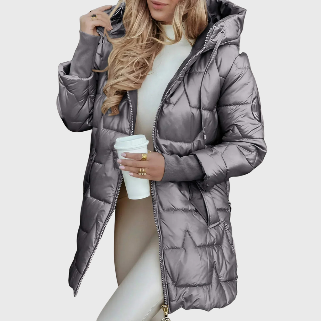 Maria – Langer und warmer Mantel mit Kapuze