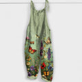 Latzhose Damen Blumen- und Schmetterlingsmuster Weite Passform – Gemma