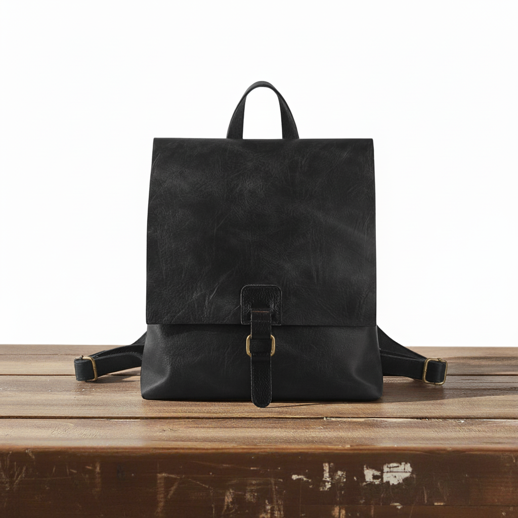 Rucksack Damen Leder Wandelbar zur Umhängetasche Vintage-Look Karamell Grün Blau – Mats