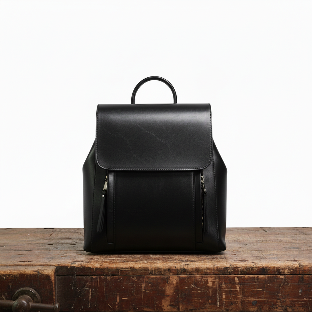 Lederrucksack Damen Echtleder Laptopfach 15,6 Zoll Karamell Dunkelbraun Schwarz – Theo