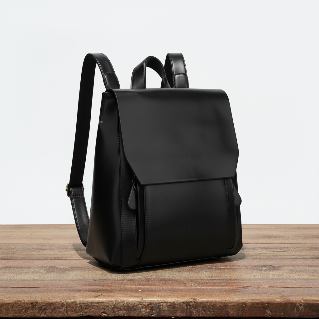 Rucksack Damen Leder Steppdesign Verstellbare Träger Karamell Schwarz Weinrot – Clara