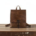 Rucksack Damen Leder Wandelbar zur Umhängetasche Vintage-Look Karamell Grün Blau – Mats