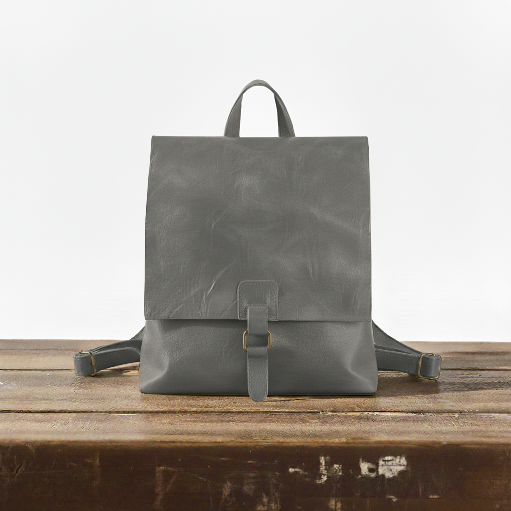 Rucksack Damen Leder Wandelbar zur Umhängetasche Vintage-Look Karamell Grün Blau – Mats