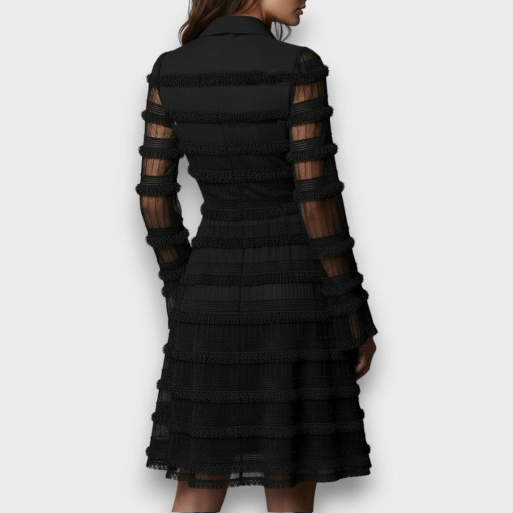 Paulina - Transparentes Midikleid mit Fransen