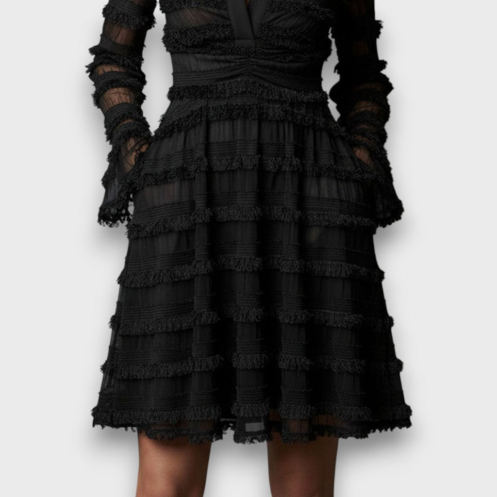Paulina - Transparentes Midikleid mit Fransen