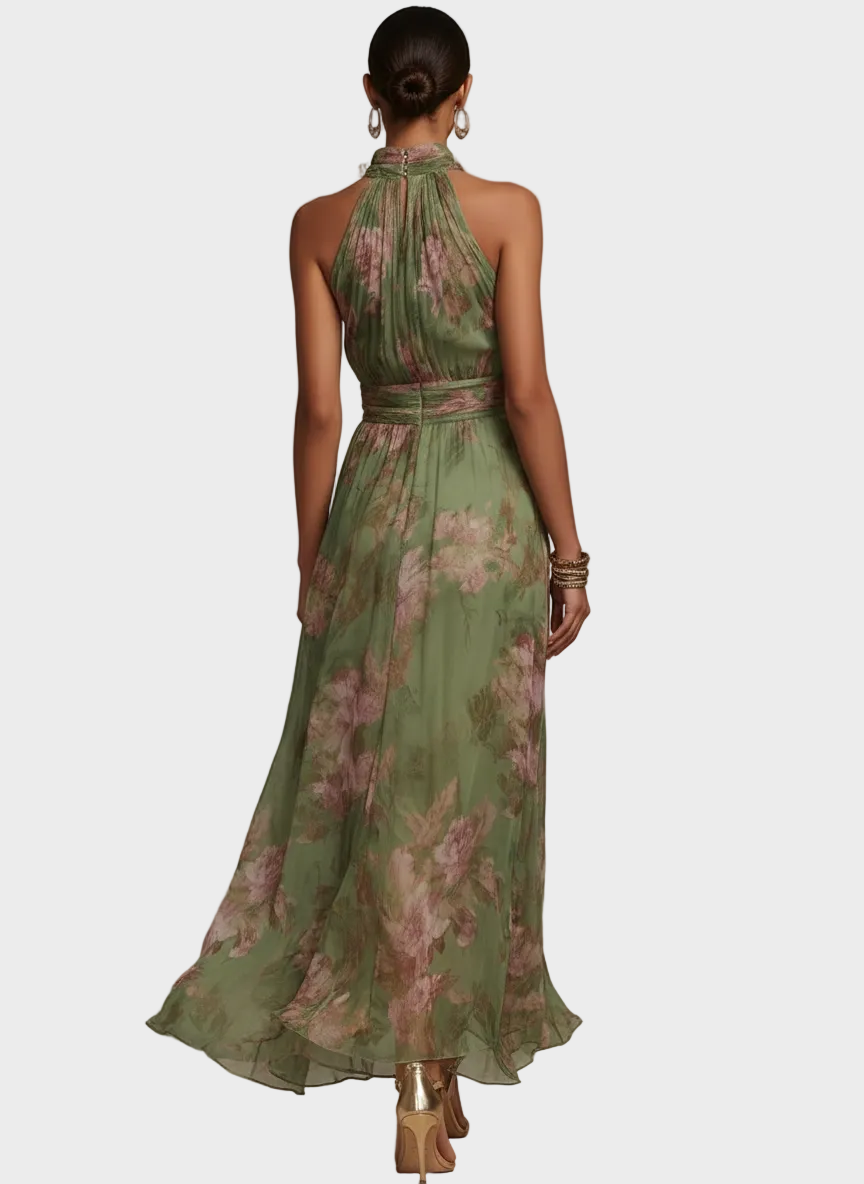 Livia - Maxikleid mit Neckholder und Blumenmuster