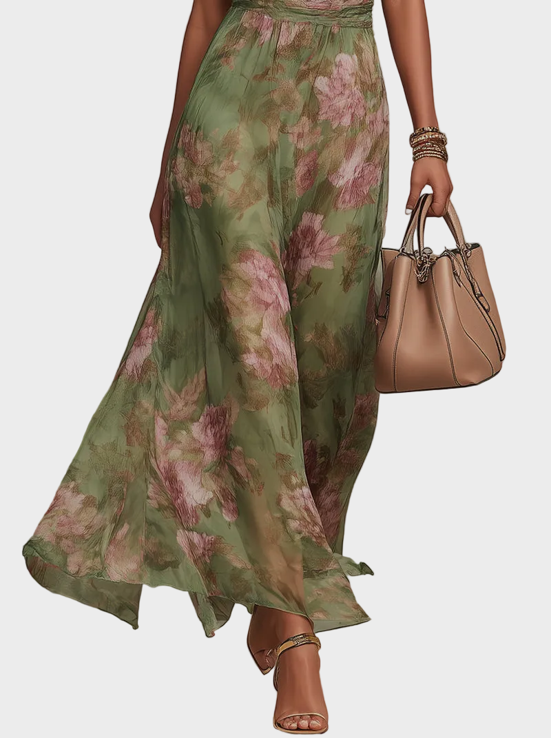 Livia - Maxikleid mit Neckholder und Blumenmuster