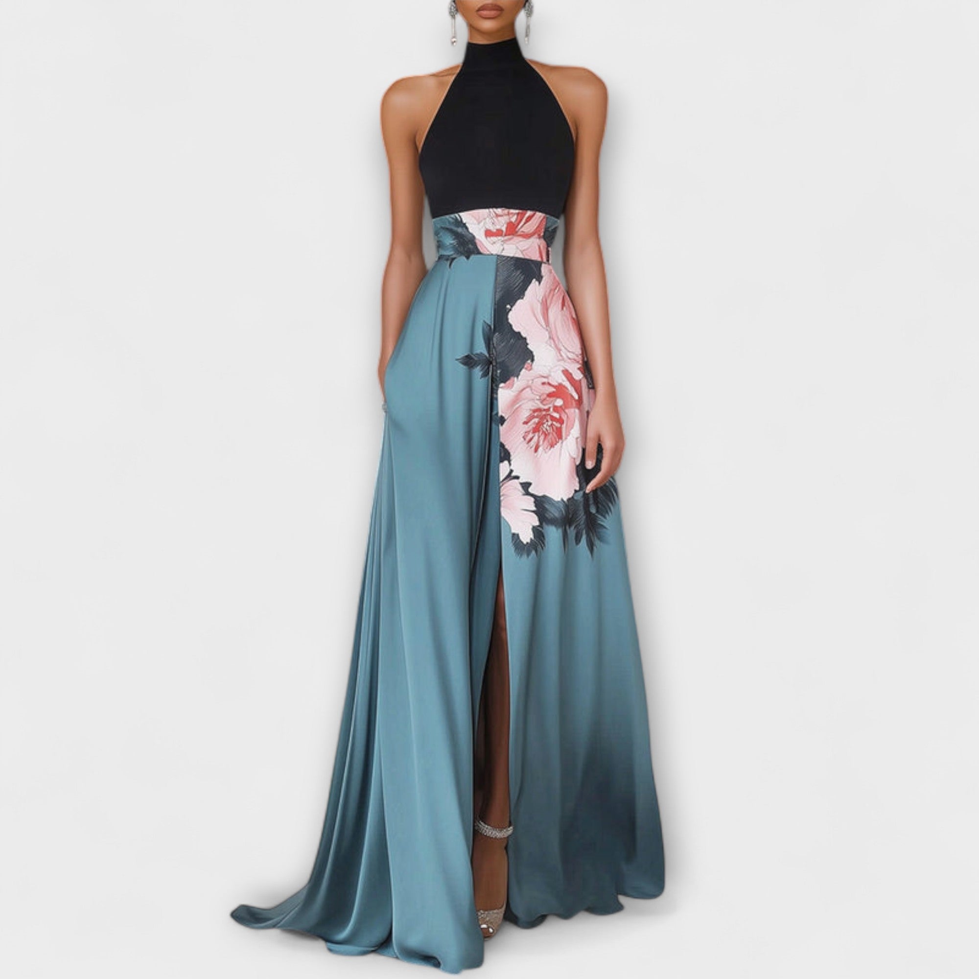 Natalie - Floral A-Line Maxikleid