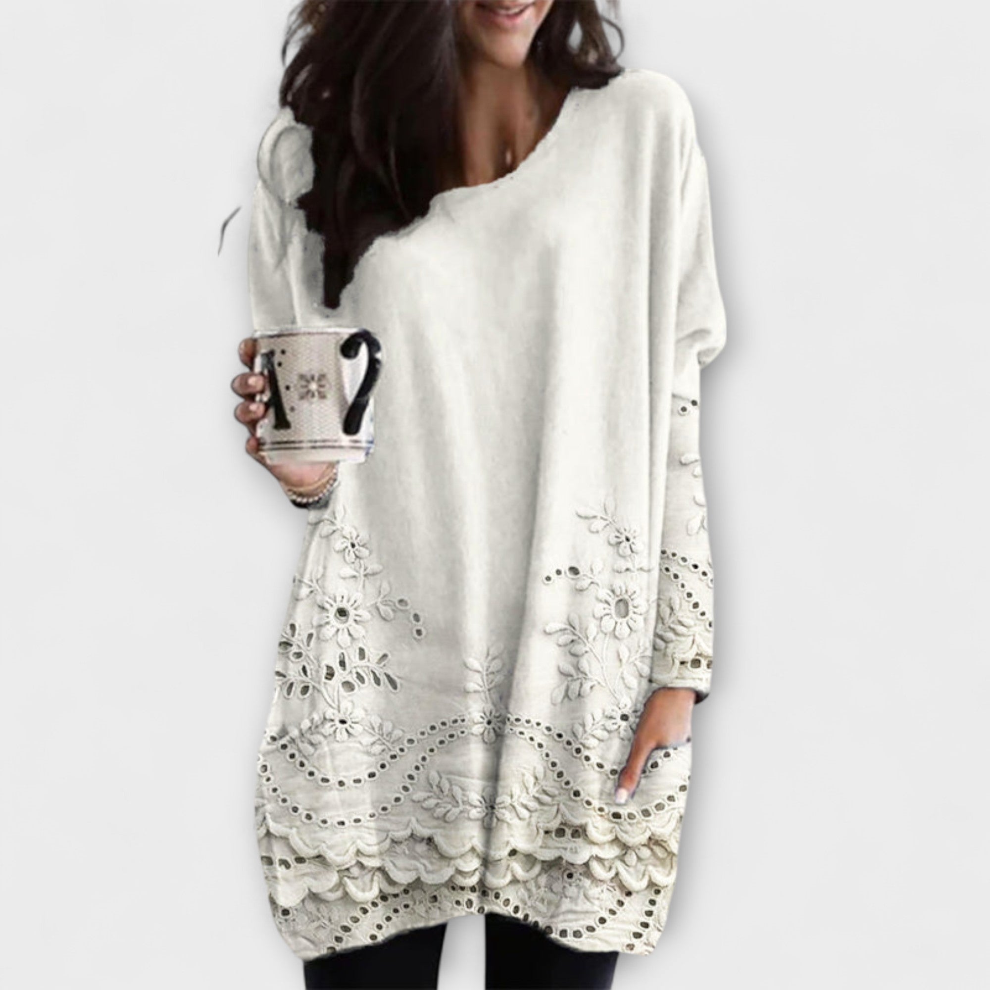 Riley – Bedruckter Pullover Mit Stickerei